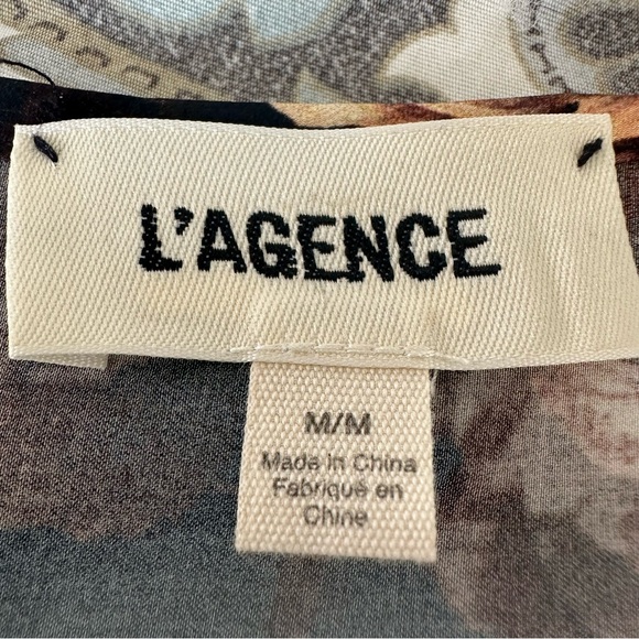 L'AGENCE Romantic Silk Black and Pink Floral Camisole.  Like New.  Size Medium. - Picture 2 of 9